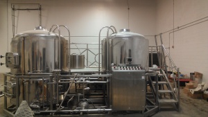The brewhouse in its new home
